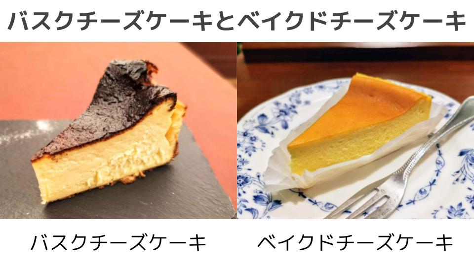 バスクチーズケーキとベイクドチーズケーキの違い