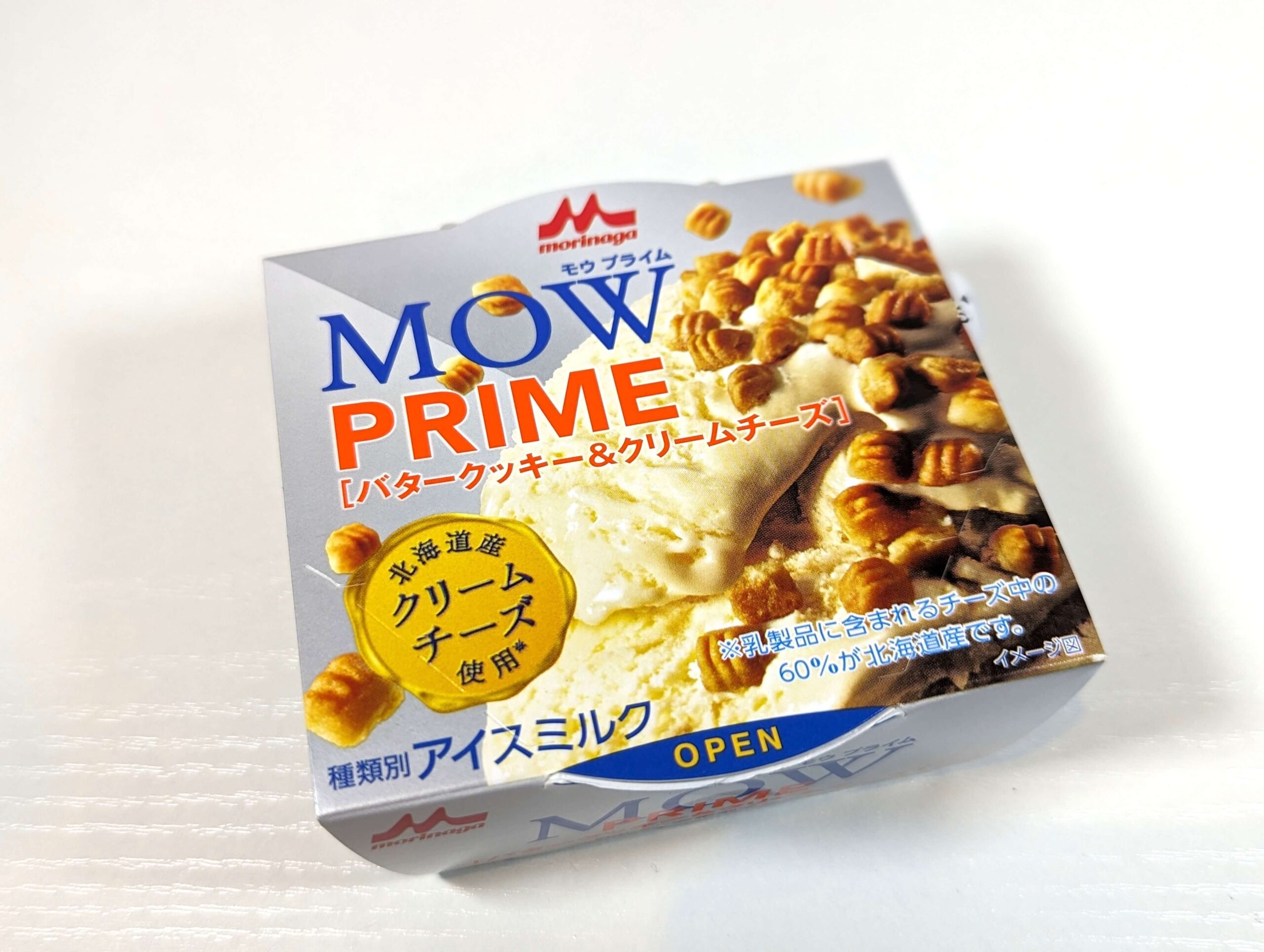 森永乳業「MOW PRIME（モウ プライム）バタークッキー＆クリームチーズ」2024年1月25日 193円 (2)